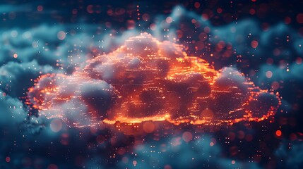 Poster - glowing abstract cloud network representing innovative connectivity and digital technology