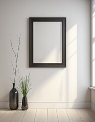 Canvas Print - Frame mockup close up in empty interior background