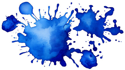 watercolor stain blue paint splatter