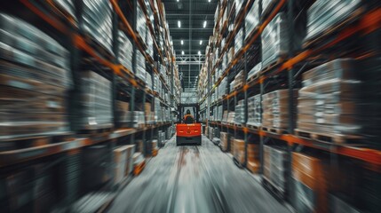 Poster - Transporting goods in a warehouse with automated guided vehicles