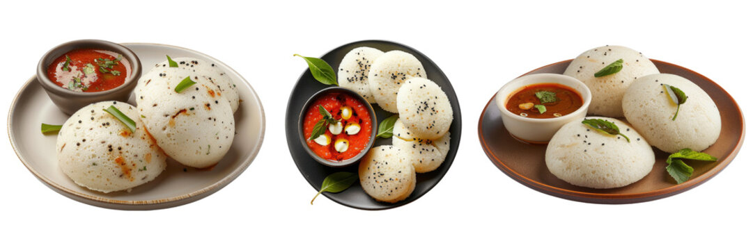 Set of idle with sauce isolated on transparent background