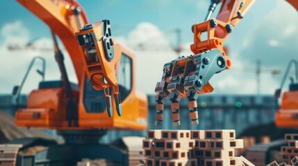 Poster - Imagine an efficient and precise robot team laying bricks in the future of construction.