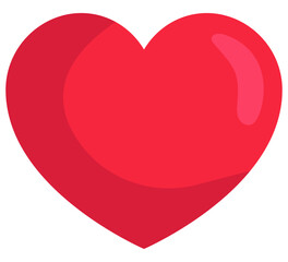 Wall Mural - Red heart isolated on white background.