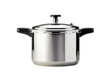 © Masood - A Shiny Stainless Steel Pressure Cooker Ready for Delicious Dishes on a Clear PNG or White Background.