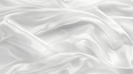 Wall Mural - Flowing White Abstract Fabric Texture Background, Soft and Smooth Waves, Minimalism Design