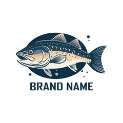 Marlin tuna swordfish logo badge sports fishing vector illustration. Sea fish logo.