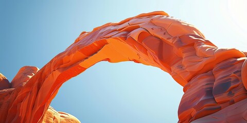 Poster - Majestic Orange Arch Under Clear Blue Sky