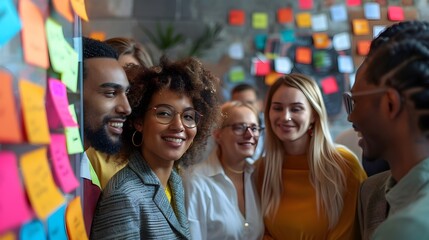 Poster - Diverse Business Team Celebrating a Project Milestone in Vibrant Office Environment