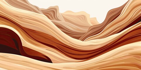 Poster - Abstract Landscape with Flowing Brown Tones