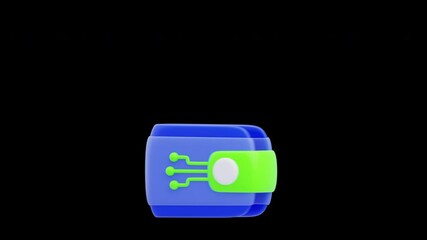 Poster - 3D Animation of Crypto Wallets Store Assets Safely | Alpha Channel