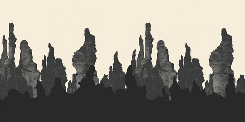 Wall Mural - Abstract Landscape of Unique Rock Formations