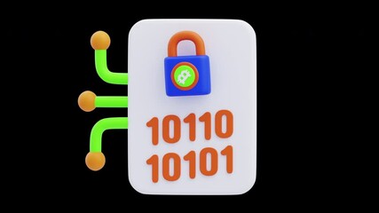 Poster - 3D Animation of Encrypted Data Guarantees Secure Privacy | Alpha Channel