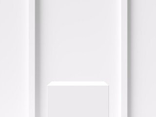 Fototapete - Abstract background minimal style. White empty podium for products presentation or text for advertising. 3d rendering