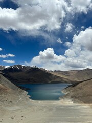 lake and mountains in the background