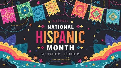 Wall Mural - Hispanic heritage month, banner, poster, web banner