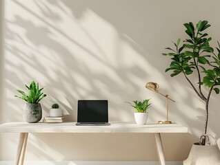 Poster - Minimalist Professional Workspace with Serene Focused Atmosphere for Business and Work
