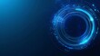 © Digital Dreamscapes - Futuristic blue digital technology background with circular interface design, abstract hud elements, and data visualization on a dark backdrop.
