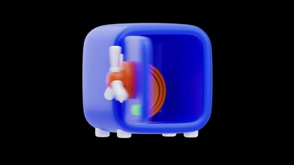 Poster - 3D Animation of Bitcoin Locker Provides Secure Storage | Alpha Channel