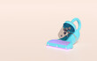 © sirawut - 3d electrical vacuum cleaner for sucking up dirt and killing germs, get rid of dust mites isolated on pink background. 3d illustration render