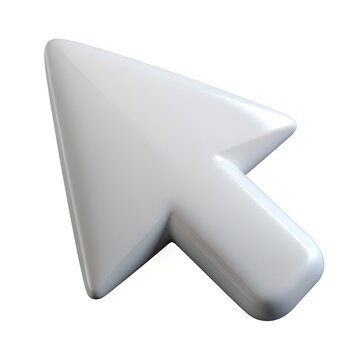 arrow cursor isolated on white 3D rendering