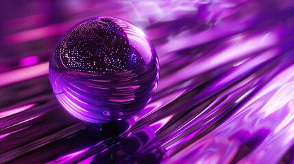 Canvas Print - A purple sphere with a reflective surface