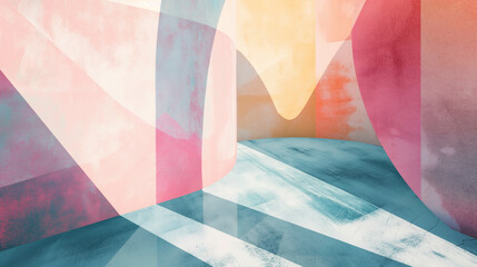 Poster - Minimalist pastel abstract shapes