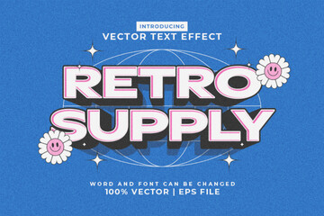 Poster - Editable text effect Retro 3d style premium vector