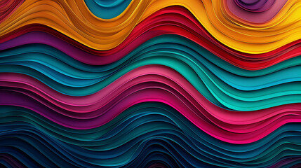 Wall Mural - A colorful wave with a blue stripe
