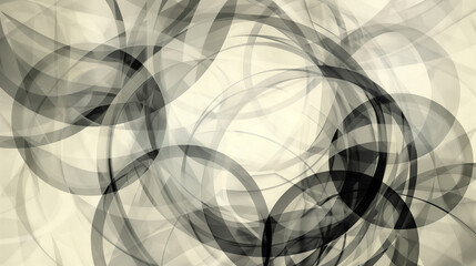 Poster - The image is a blurry, abstract drawing of circles in various sizes