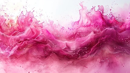 Poster - Abstract Pink Ink Wave