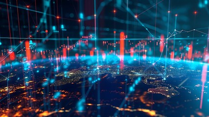 Aufkleber - Global Network and Data Visualization