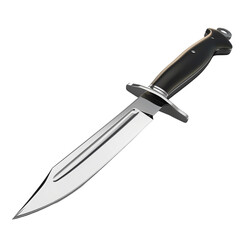 3d rendering of hunting knife , isolated on transparent background