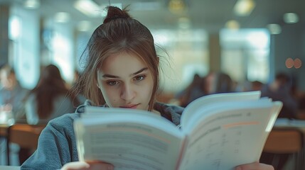 Poster - Focused Student Preparing for Exam with Organized Study Materials in Quiet Atmosphere