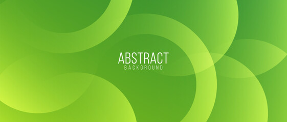 Abstract background of dynamic overlapping green circles in gradient design