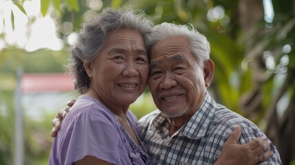 Sticker - The elderly couple's embrace