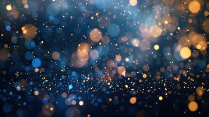 Sticker - Abstract Blue and Gold Bokeh Background