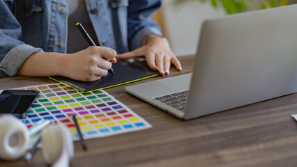 Fototapete - Graphic designer work with Color swatch samples Graphic Skill