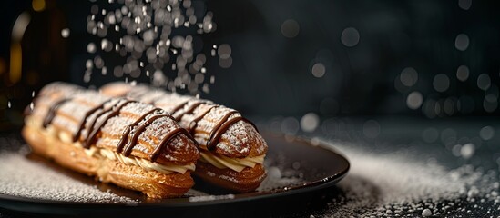 Canvas Print - Two pastries with powdered sugar on top