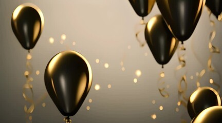 gold and black balloon decoration. generated ai