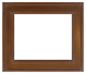 Wall Mural - Wide antique picture frame on a transparent background, in PNG format.