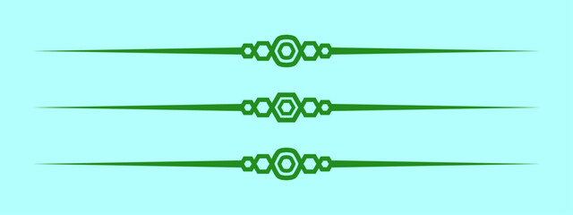 Poster - divider line green vector isolated for border of text paragraph. separator art horizontal shape to separate graphic ornament of illustration. simple element design of minimal frame for certificate