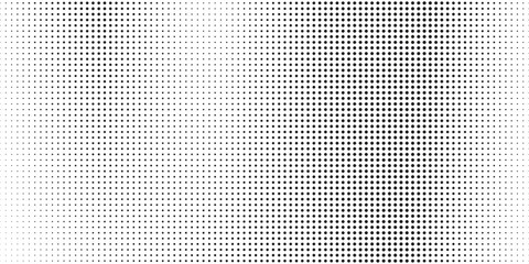 dotted gradient vector illustration, white and black halftone background, horizontal seamless dotted
