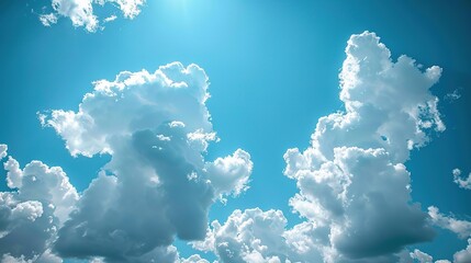 Wall Mural - Blue Sky and Fluffy Clouds