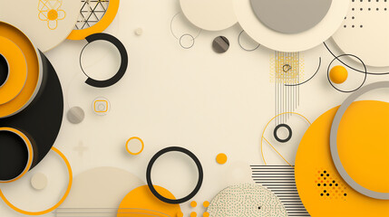 Poster - A yellow and black circle design with a white background