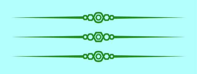 Poster - divider line green vector isolated for border of text paragraph. separator art horizontal shape to separate graphic ornament of illustration. simple element design of minimal frame for certificate