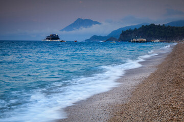 Canvas Print - Beautiful Turkish Riviera near Tekirova at sunset. Kemer,Turkey