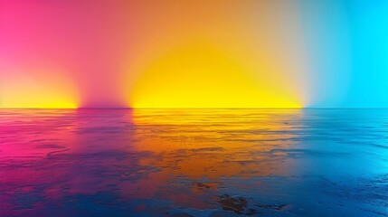 Poster - Vibrant Neon Gradient Landscape   Striking Colorful Digital Background for Accessories and Product Displays