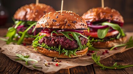 plant based vegan burgers, plant based meat concept