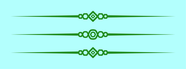 Poster - divider line green vector isolated for border of text paragraph. separator art horizontal shape to separate graphic ornament of illustration. simple element design of minimal frame for certificate