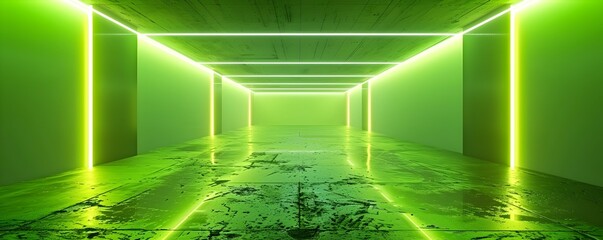 Poster - vibrant neon green background for athletic gear concepts and product displays